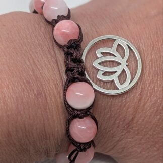 Bracciale Quarzo rosa e acciaio