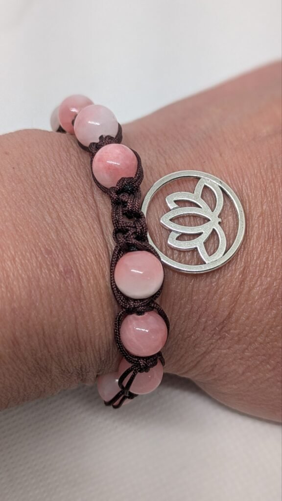 Bracciale Quarzo rosa e acciaio