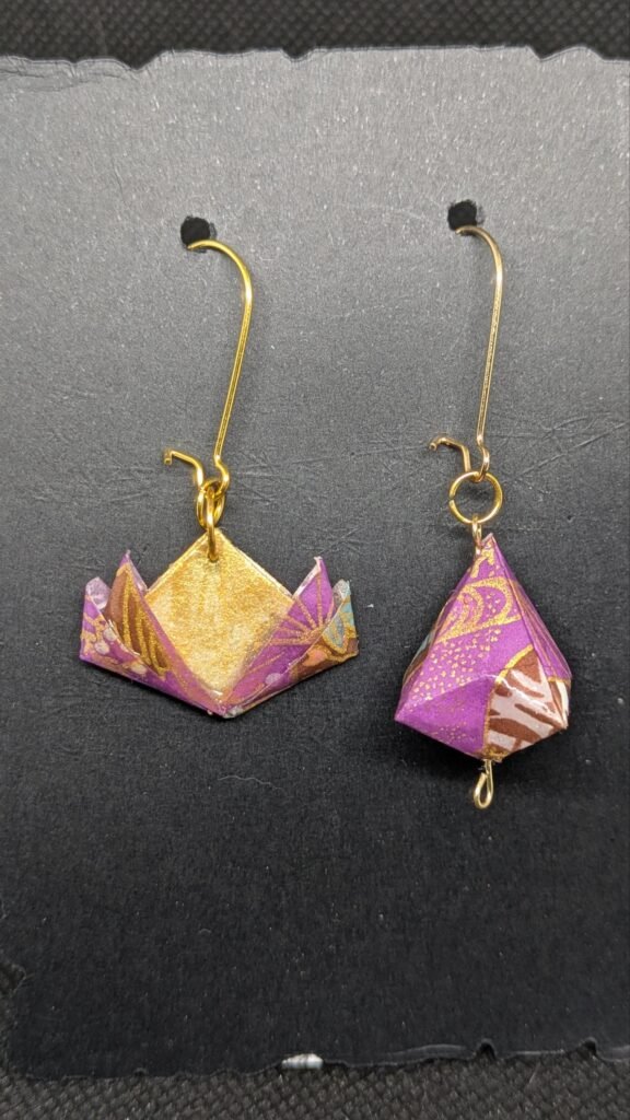 Orecchini Origami Lanterna e Fiore di Loto