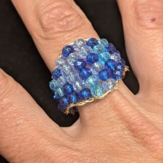 Anello Vetro Austriaco Gradazioni del Blu