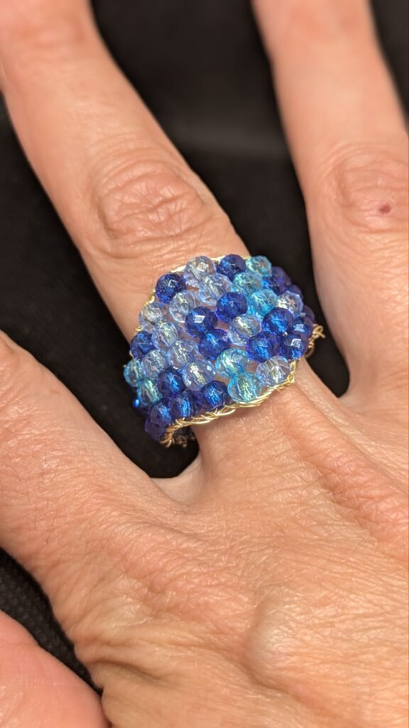 Anello Vetro Austriaco Gradazioni del Blu