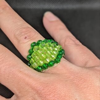 Anello Vetro Austriaco Verde