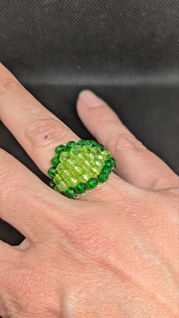 Anello Vetro Austriaco Verde