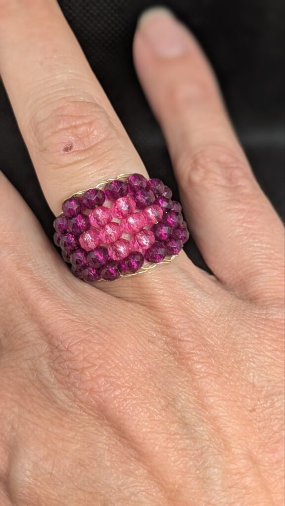 Anello Vetro Austriaco Bordeaux