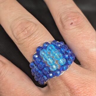 Anello Vetro Austriaco Blu