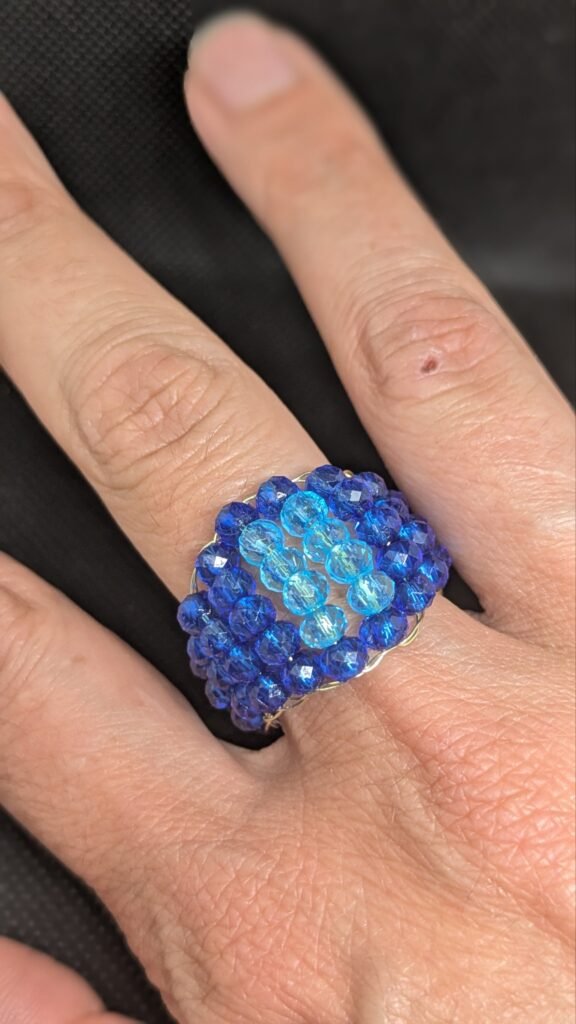 Anello Vetro Austriaco Blu