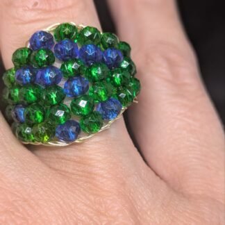Anello Vetro Austriaco Verde
