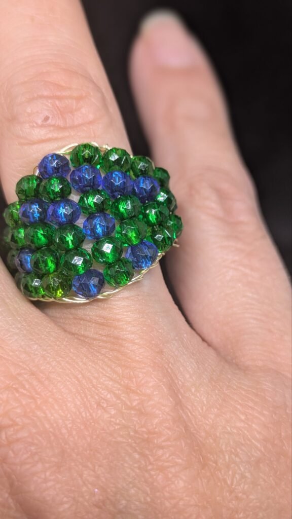 Anello Vetro Austriaco Verde