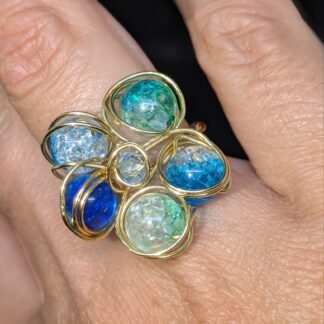 Anello Bloom in Blue
