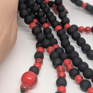 Juzu realizzato in Malachite Rossa e Legno rivestito in silicone